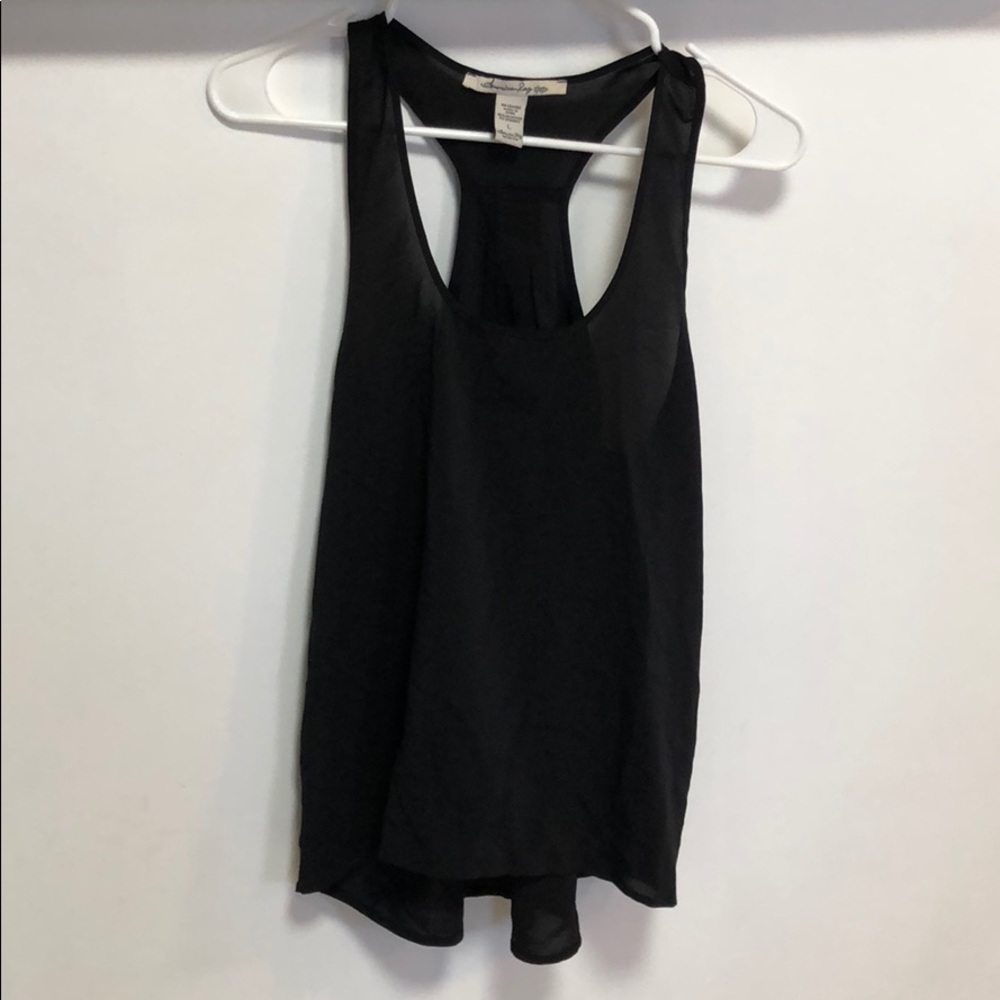 American Rag Hi-Low Black Sheer Razorback, Size L